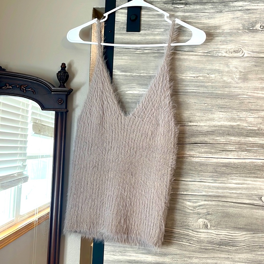 NWT Flawless Silver Eyelash Tank Top